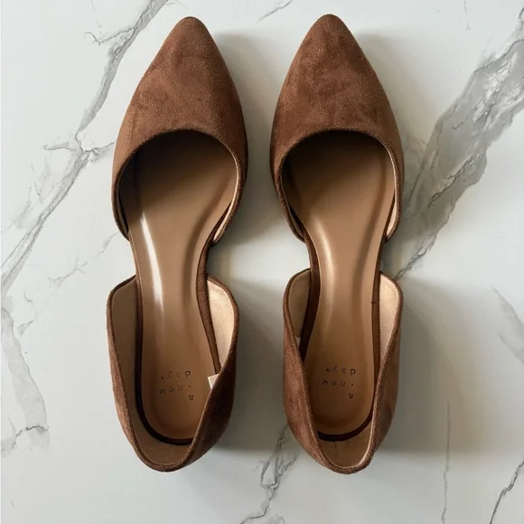 A New Day Tan Suede Flats - Picture 1 of 6